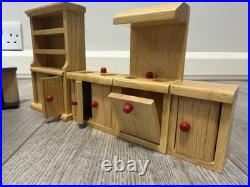 Large Wooden Dollhouse Furniture Set Play Kids Child Toy Gift Girl Doll House