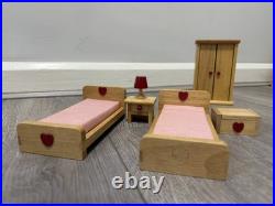 Large Wooden Dollhouse Furniture Set Play Kids Child Toy Gift Girl Doll House