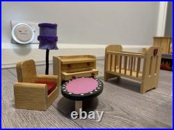 Large Wooden Dollhouse Furniture Set Play Kids Child Toy Gift Girl Doll House
