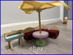 Large Wooden Dollhouse Furniture Set Play Kids Child Toy Gift Girl Doll House