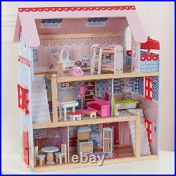 Large Wooden Dolls House Barbie Chelsea Cottage with Furniture and Accessories