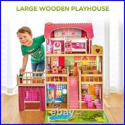 Large Wooden Dolls House Doll House for Girls, GS0020