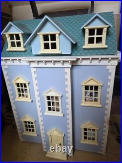 Large Wooden Dolls House + Furniture Bundle + Dolls Fully Furnished Job Lot