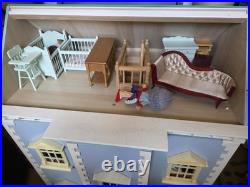 Large Wooden Dolls House + Furniture Bundle + Dolls Fully Furnished Job Lot