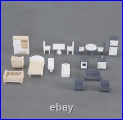 Large Wooden Dolls House Kids Doll House 18PCS Furniture & Staircase Cottage