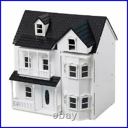 Large Wooden Dolls House Victorian Cottage Playhouse Pretend Toys Kids Xmas Gift