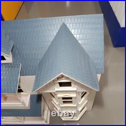 Large Wooden Dolls House Victorian Style Mansion with Bay Windows & Balcony