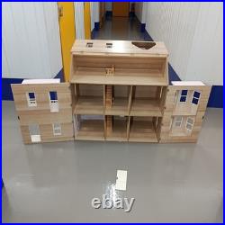 Large Wooden Dolls House Victorian Style Mansion with Bay Windows & Balcony