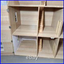 Large Wooden Dolls House Victorian Style Mansion with Bay Windows & Balcony