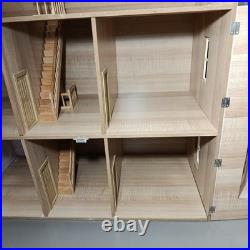 Large Wooden Dolls House Victorian Style Mansion with Bay Windows & Balcony