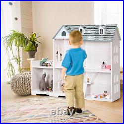 Large Wooden Dolls House with Furniture and Accessories