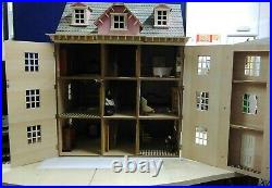 Large Wooden Georgian Style Dolls House With Some Furniture