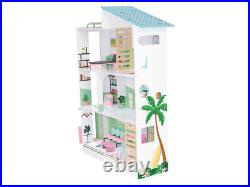 Large Wooden doll house with plastic swimming pool, for Fashion Dolls of 30 cm