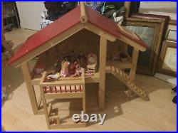 Large dolls house With Furniture And Dolls (all Wooden)