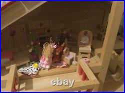 Large dolls house With Furniture And Dolls (all Wooden)