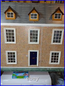 Large hand made wooden dolls house 1.12 scale fully refurbished with electrics