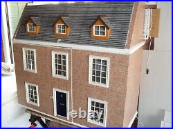 Large hand made wooden dolls house 1.12 scale fully refurbished with electrics