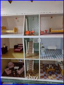 Large hand made wooden dolls house 1.12 scale fully refurbished with electrics