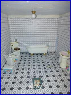 Large hand made wooden dolls house 1.12 scale fully refurbished with electrics