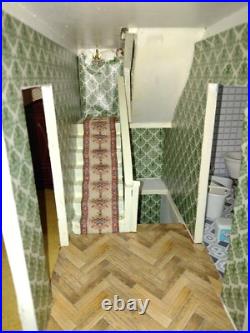 Large hand made wooden dolls house 1.12 scale fully refurbished with electrics