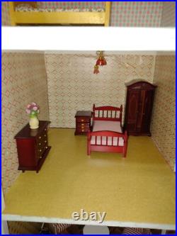 Large hand made wooden dolls house 1.12 scale fully refurbished with electrics