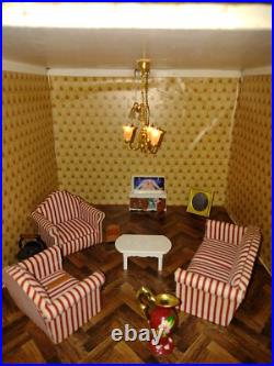 Large hand made wooden dolls house 1.12 scale fully refurbished with electrics