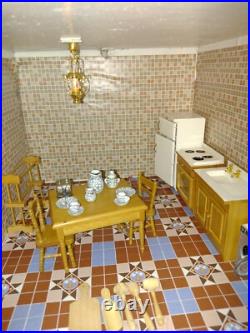 Large hand made wooden dolls house 1.12 scale fully refurbished with electrics