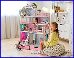 Large house for dolls, girl birthday gift, DIY wooden doll house
