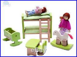Latest 2018 Wooden Furniture Dolls House Baby Nursery Room Set Miniature No Doll