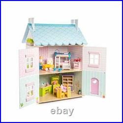 Le Toy Van Gorgeous Wooden Bluebird Dolls House & Furniture Large Wooden Do