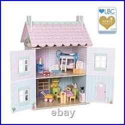 Le Toy Van Sweetheart Cottage Large Wooden Doll House With Furniture Boys &