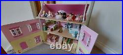 Le Toy Van Wooden Dolls House with bundle of dolls and full furniture