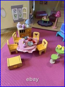 Le Van Toy Lavender Wooden Dolls House With Furniture and Accessories