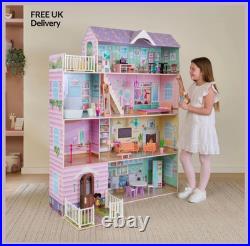 Lillie's Wooden kids girls indoors home Doll House Flat room pretend play toy