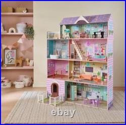 Lillie's Wooden kids girls indoors home Doll House Flat room pretend play toy