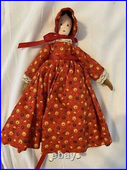 Little Brown House wooden doll by Pauline Nagle 1997 Enchanted Dollhouse Hitty