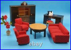 Living Room H. Rülke Sofa Sewing Machine 112 Dollhouse Dollhouse 1940s