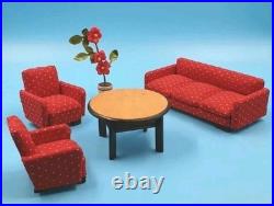 Living Room H. Rülke Sofa Sewing Machine 112 Dollhouse Dollhouse 1940s