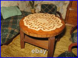Living room furniture 1950s, bar compartment + turntable f dollhouse dollhouse