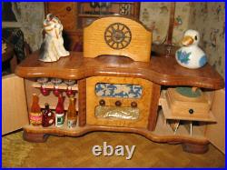 Living room furniture 1950s, bar compartment + turntable f dollhouse dollhouse