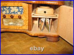 Living room furniture 1950s, bar compartment + turntable f dollhouse dollhouse