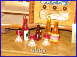 Living room furniture 1950s, bar compartment + turntable f dollhouse dollhouse