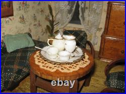 Living room furniture 1950s, bar compartment + turntable f dollhouse dollhouse