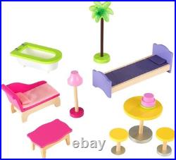 Luxury 3-Storey Kayla Wooden Dolls House with Accessories Ideal Gift for Kids