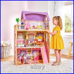 Luxury 3-Storey Kayla Wooden Dolls House with Accessories Ideal Gift for Kids