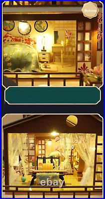 Luxury Doll House DIY Kit Wooden Japanese Architecture Self Assembly Miniature