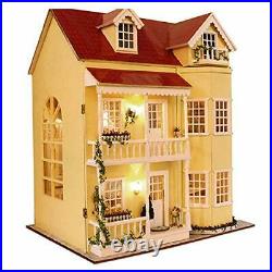 MAGQOO 3D Wooden Dollhouse Miniature DIY House Kit with Furniture 124 Scale C