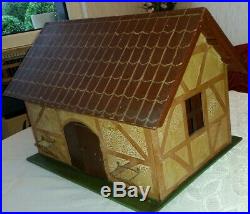 Marvelous antique toy German Erzgebirge wooden Wood farm/ house doll house