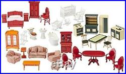Melissa & Doug Victorian Wooden Dollhouse Furniture Mini Doll Toys New Scale