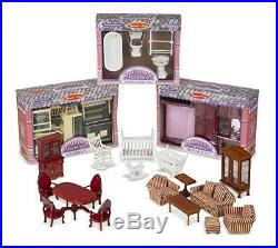 Melissa & Doug Victorian Wooden Dollhouse Furniture Mini Doll Toys New Scale